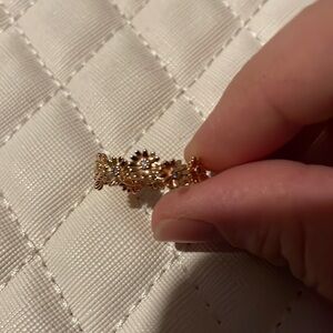 Pandora rose gold flower ring